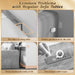 118 Inch Sofa Table with Power Outlets and USB-C Ports, 5.9 Inch Narrow Entryway Table, behind Couch Table with Storage, Extra-Long Console Table, Living Room, Black