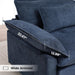 Oversized Chenille Accent Chair Blue DeepSeat Cushioned