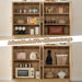Modern Sideboard Buffet Cabinet with Storage, Oak | Fluted Coffee Bar Cabinet with 4 Doors & Adjustable Shelves for Kitchen, Dining Room, Living Room & Hallway