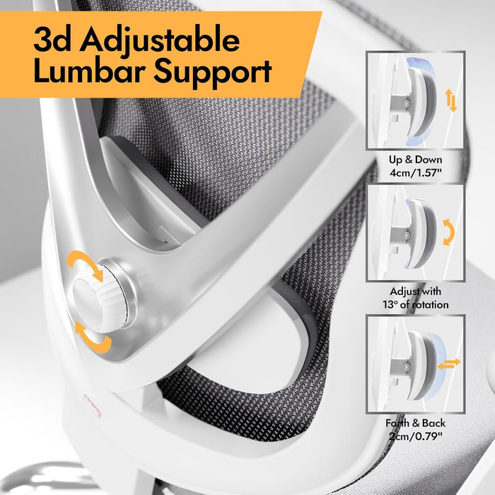 Ergonomic Mesh Office Chair, V Back Desk Chair with 2D Headrest