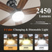 Ceiling Fans with Lights, 42 Inch Ceiling Fan with Light with App/Remote Control, 6000K Dimmable LED, Modern Flush Mount Ceiling Fan for Indoor Bedroom Living Room, DC Reversible, Black