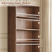 71" Tall Bookshelf with Cabinet, 5 Tier Fluted Bookcase Walnut | with Sliding Door, Adjustable Display Shelf, Free Standing Cube Storage Organizer, Wood Shelving Unit Living Room & Office