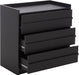 Furniture - Mishi 3-Drawer Chest - Black Wood-Look Dresser with Storage, Modern Bedroom & Guest Room Storage Cabinet, 32" W X 18.3" D X 31.5" H (CHS3101B)