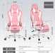 Gaming Chair with Footrest Speakers Video Game Chair Bluetooth Music Heavy Duty Ergonomic Computer Office Desk Chair (Pink)