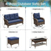 Patio Furniture Set 2 High-Back Swivel Chairs Conversation Set