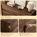 Modern 7 Drawers Dresser for Bedroom, 55" Wide Bedroom Dressers & Chest of Drawers W/Curved Profile, Mid Century Wood Dressers with Handleless Design, Large Dresser for Bedroom Living Room