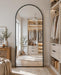 Full Length Mirror, Arched Floor Mirror Freestanding, Floor Standing Full Body Mirror with Stand for Bedroom, Hanging Mounted for Living Room Cloakroom