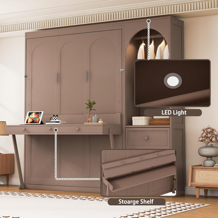 Queen Murphy Bed With Customizable Storage Drawers