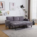 50 In. Chenille L Shaped Modern Sectional Sofa in Gray