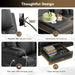3 Seat Recliner Sofa with Flip Backrest Design, Loveseat Reclining Sofa with Storage Drawer, USB Ports, 2 Cell Phone Holder, Loveseat Recliner Couch for Living Room