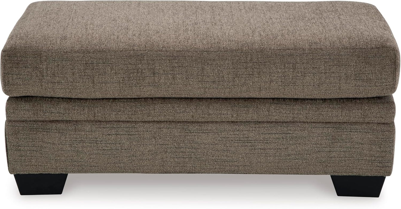Stonemeade Contemporary Upholstered Rectangular Ottoman, Dark Brown