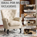 Ivory White Luxurious PU Leather Wingback Armchair