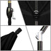 9' round Aluminum Market Umbrella, Crank Lift, Push Button Tilt, Black Pole, Black Olefin