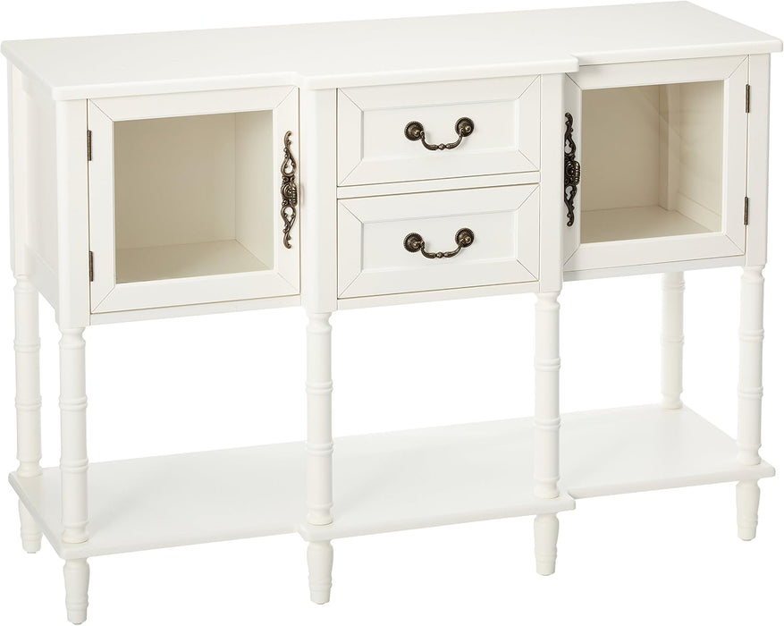 Wood Buffet Sideboard Cabinet Console Table, Cream White