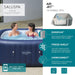 Saluspa Hawaii Airjet 4 to 6 Person Inflatable Hot Tub Square Portable Outdoor Spa with 140 Airjets and Energysense Energy Saving Cover, Blue