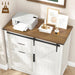 White Farmhouse Lateral File Cabinet Adjustable Shelves