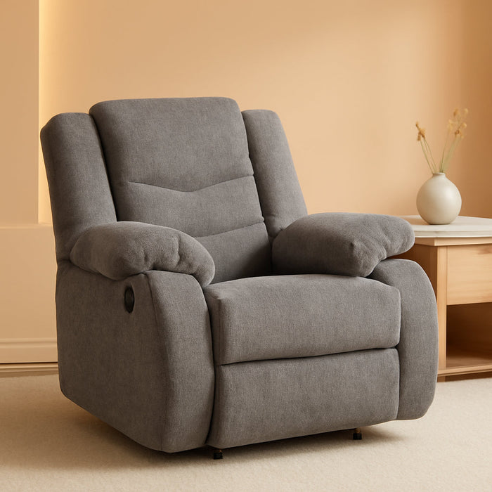 Tulen Modern Manual Pull Tab Rocker Recliner, Dark Gray