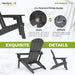 Adirondack Chair, HDPE Folding Outdoor Chair, Black