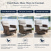 3 Piece Patio Furniture Set, Swivel Rocking Recliner Chairs with Footrests