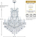 Large Silver Modern Crystal Chandelier Light Fixtures - 24 Lights, Maria Theresa Crystal Pendant Light Foyer Chandelier Fixtures for Staircase Hallway Living Room Entryway