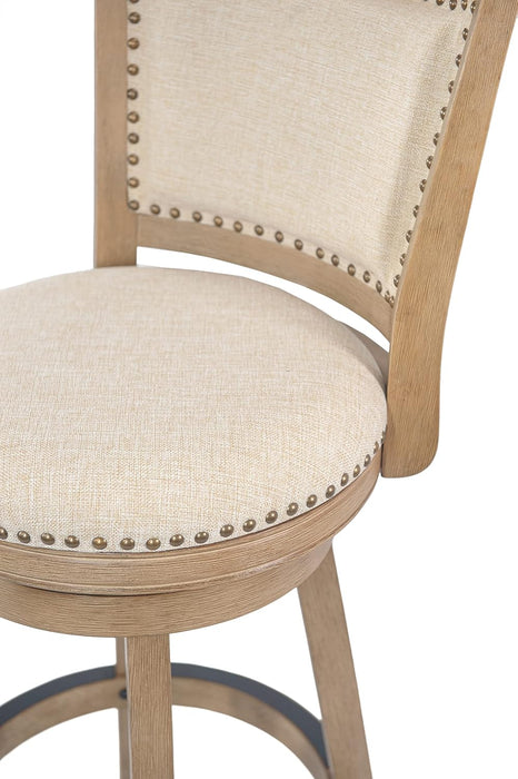 Melrose Barstool, 1 Pack, 29-Inch, 1-Pack, Driftwood Wire-Brush and Ivory