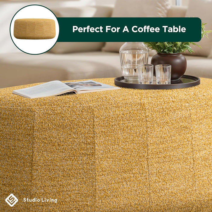 Kayley 40" Oval Shaped Upholstered Ottoman