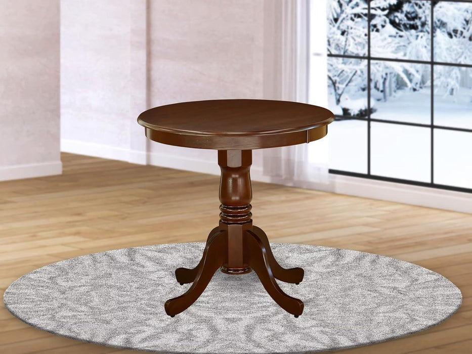 EMT-MAH-TP Eden Dining Room Table - a round Kitchen Table Top with Pedestal Base, 30X30 Inch, Mahogany