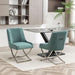 Kitchen Dining Chairs Set of 2,Accent Modern Upholstered Velevt,Contemporary Tufted Metal Chairs with X-Shaped Sliver Legs for Dining Room,Living Room, Reception Room(Green)