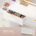Big Vanity, Fluted Wood Makeup Vanity Desk with Mirror and Sound Sync LED Lights, Large Vanity Dressing Table, 8 Drawers, Charging Station for Girls, Women (White, 59.1" Width)