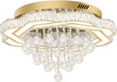 Gold Crystal Chandelier 24 Inch Dimmable Illumination