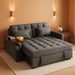 65Inch Grey Chenille Convertible Sleeper Sofa Table