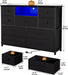 Charcoal Nine Drawer Wardrobe TV Entertainment LED