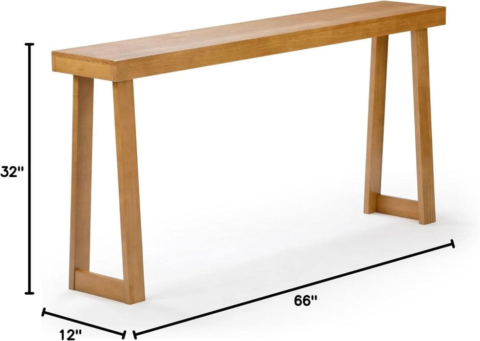 66 Inch Console Table 66 Inch Sculpted Console Table Pecan Finish — ShipItFurniture