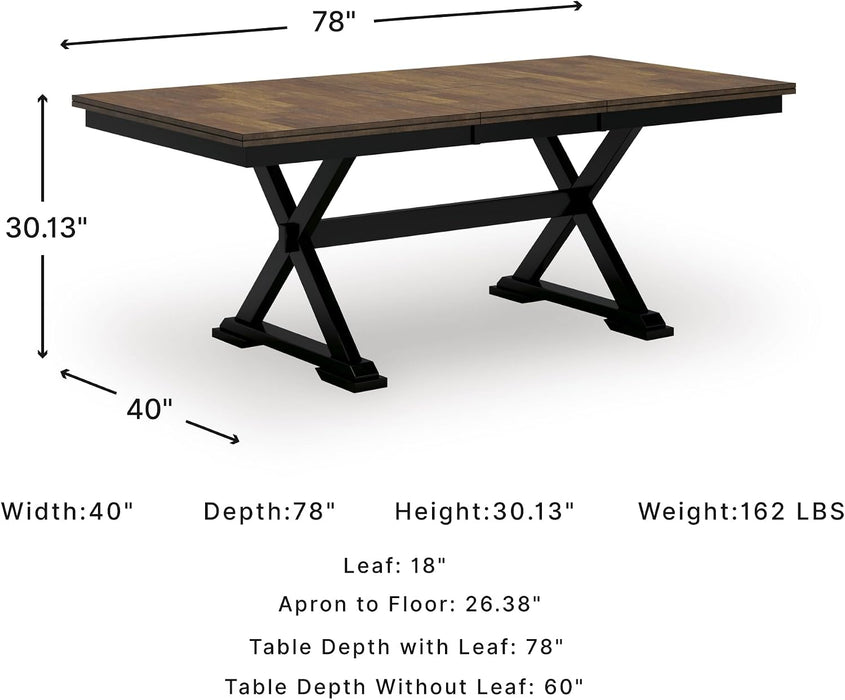 Signature Design by Ashley Wildenauer Extendable Dining Table, Farmhouse