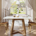 47Inch Dining Table White Brown SpaceSaving Design