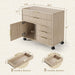 Portable Filing Cabinet Five Drawer Oakwood Finish