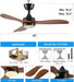 42 Inch Black Contemporary Residential Ceiling Fan