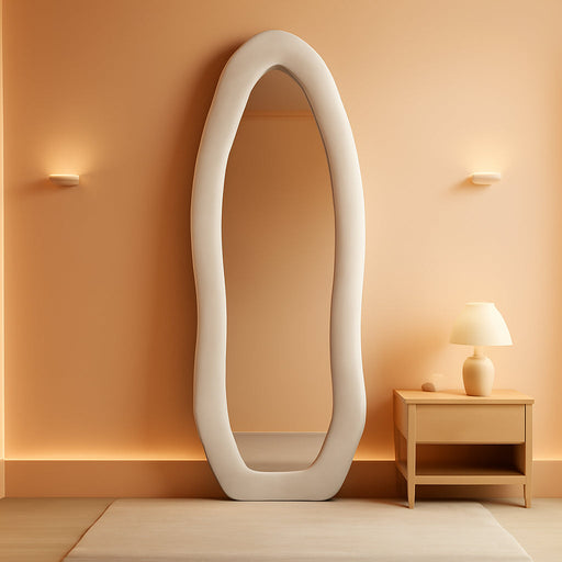 Full Length Mirror 63"X24", Irregular Flannel Floor Mirrors