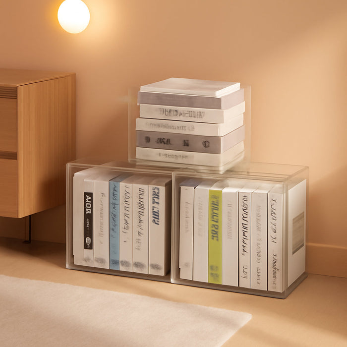 Stackable Cube Storage Organizer Clear Display Case
