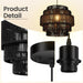 Black Boho Rattan Chandelier With Handwoven Shades
