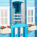 Woodbridge Wooden Outdoor Backyard Playhouse with Flower Boxes, Blue