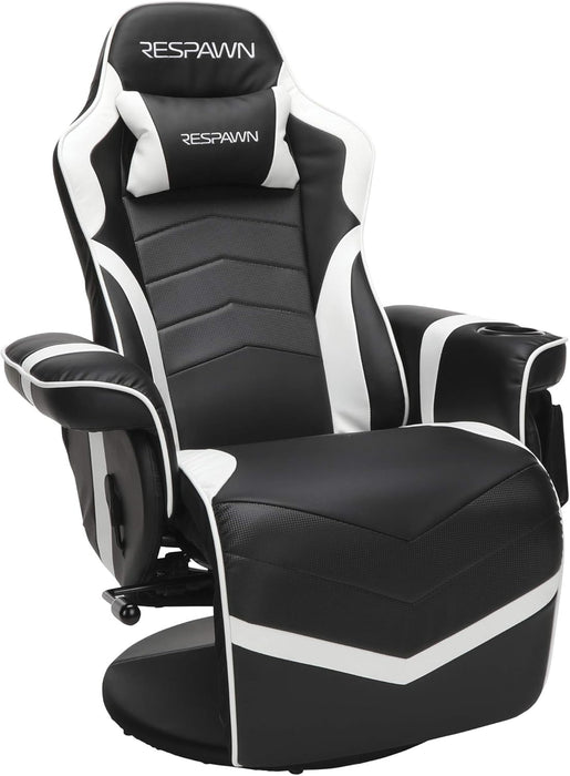 900 Gaming Recliner - Video Games Console Recliner Chair, Computer Recliner, Adjustable Leg Rest and Recline, Recliner with Cupholder, Reclining Gaming Chair with Footrest - White