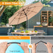 10 FT Patio Umbrella, 3 Tier Outdoor Table Umbrella with 8 Sturdy Glass Fiber Ribs and Push Button Tilt, Outdoor Patio Umbrellas for Market Pool Garden Backyard, 1.5" Pole, Champagne (No Base)
