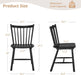 Upgraded Dining Chairs Set of 4, Farmhouse Wooden Spindle Back Kitchen Chairs, Windsor Dining Chairs for Kitchen and Dining Room, Black