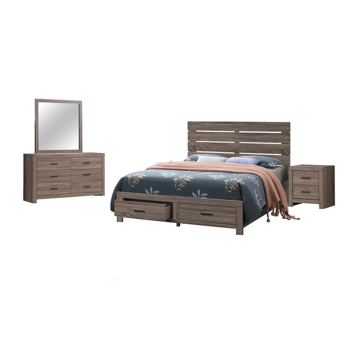 Brantford 4-Piece Queen Storage Bedroom Set Barrel Oak