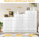 Modern White 5 Drawer Dresser For Bedroom Storage Organization