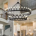 60 Inch Large Black Wagon Wheel Chandelier,2 Tier 54-Lights Farmhouse Industrial Country Style round Pendant Light Fixture for Outdoor Porch High Ceilings Living Dining Room Foyer Entryway