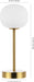 JYL7108C Natalia 12.25" Modern Minimalist Iron Rechargeable Integrated LED Table Lamp Contemporary Bedside Desk Nightstand Lamp for Bedroom Living Room Office, Brass Gold/White