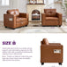 Brown Faux Leather Accent Chair, Comfy Living Room Chair Reading Oversized Accent Chairs Tufted Mid Century Modern Arm Chair, 38.58" Wide Armchair for Office Bedroom Lobby