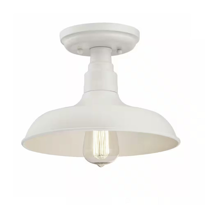 Kimball 11 In. 1-Light Antique White Semi-Flush Mount Ceiling Light